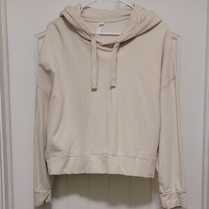 Glyder Women's Vintage Cropped Hoodie in Linen